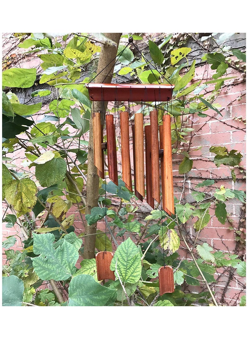 KARTIK KARTIK 8 Tubes Double Antique Nature Bamboo Feng Shui Indoor Outdoor Wind Chime 25 X 8 On  - Image 3