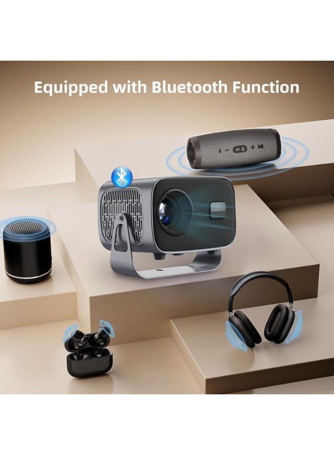 TDOO 4K HD Portable Projector with WiFi6 ＆ Blutooth 5.0, Electric Focus/Android 11, 200”Display Supported,17000lumens Smart Projector for Outdoor Moives ＆ Home Theater with Stand - Image 2