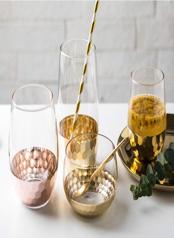 ALINK Biodegradable Gold Paper Straws Bulk, Pack of 100 Metallic Foil Striped/Wave/Heart/Star Straws for Birthday, Wedding, Bridal/Baby Shower, Celebrations and Party Supplies - Image 5