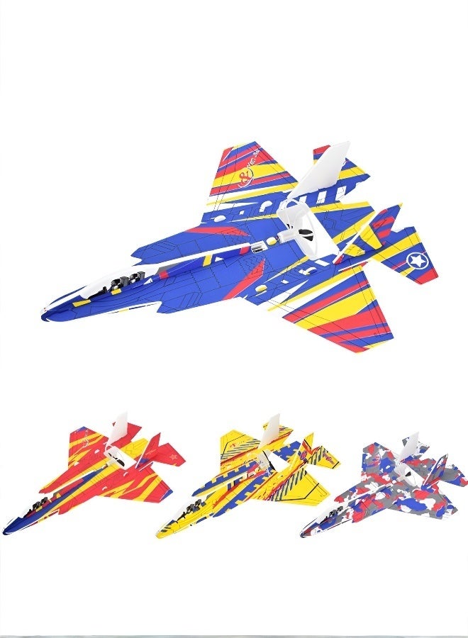 Foam electric plane, Su-27 fighter jet with twin wings, electric night light, rechargeable electric glider, crash-resistant model plane - Image 2