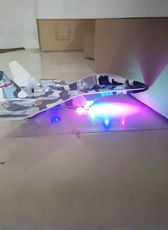 Foam electric plane, Su-27 fighter jet with twin wings, electric night light, rechargeable electric glider, crash-resistant model plane - Image 4