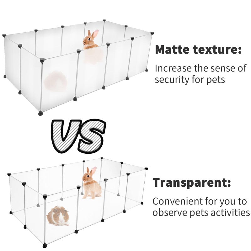 Keyide 12 Panels Pet Playpen 16â€x12â€ Bunny Pen Rabbit Cage Pet Fence Indoor DIY Plastic Enclosure for Guinea Pigs, Bunny, Hamsters, Hedgehogs (Clear) - Image 2