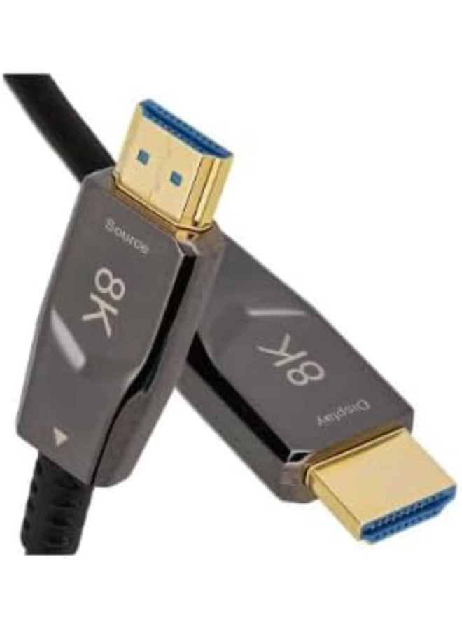8K Fiber Optic HDMI Cable 8 ft / 40 m – Ultra High-Speed 48Gbps HDMI 2.1, 4K@120Hz & 8K@60Hz, eARC, Coiled Cable for Gaming, Projectors, Cameras & Video Calls - Image 3