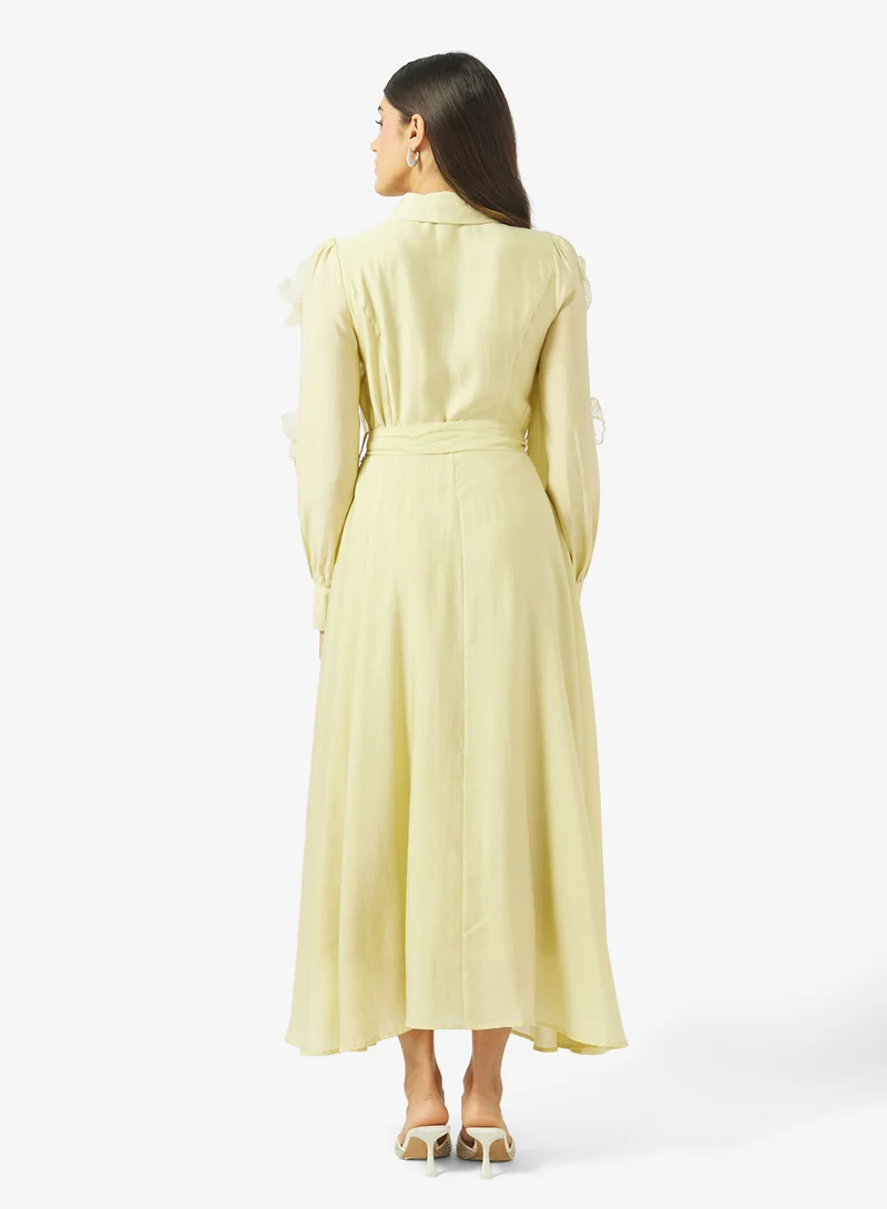 خزانة A-line Dress With 3D Floral Applique