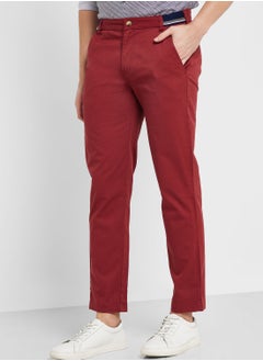 Men Mid-Rise Classic Slim Fit Easy Wash Trousers