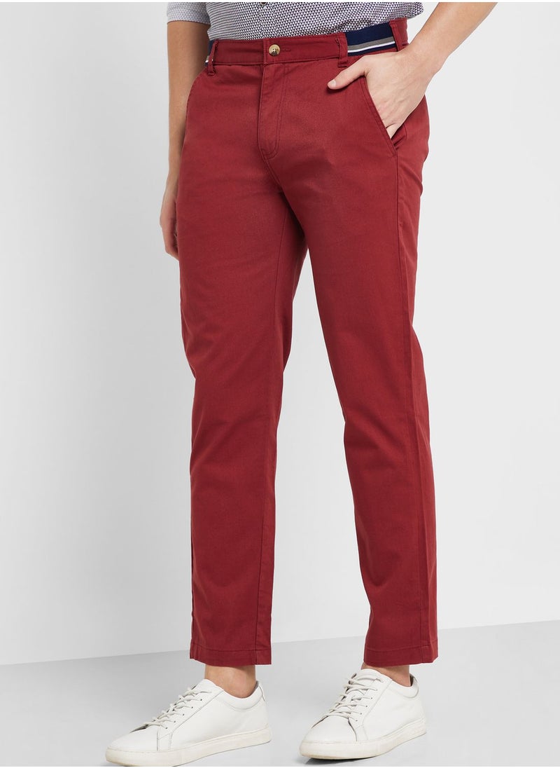 Thomas Scott - Men Mid-Rise Classic Slim Fit Easy Wash Trousers - Image 1