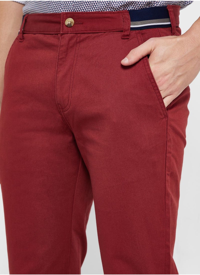 Thomas Scott - Men Mid-Rise Classic Slim Fit Easy Wash Trousers - Image 1