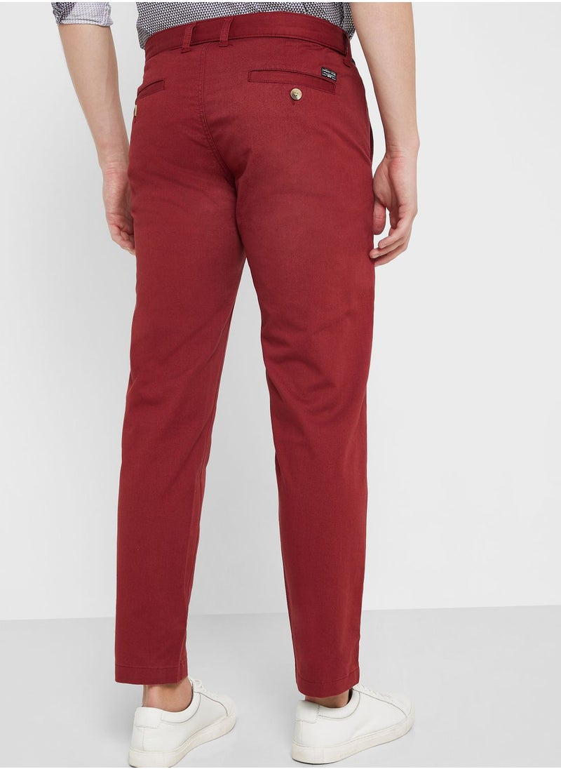 Thomas Scott - Men Mid-Rise Classic Slim Fit Easy Wash Trousers - Image 1