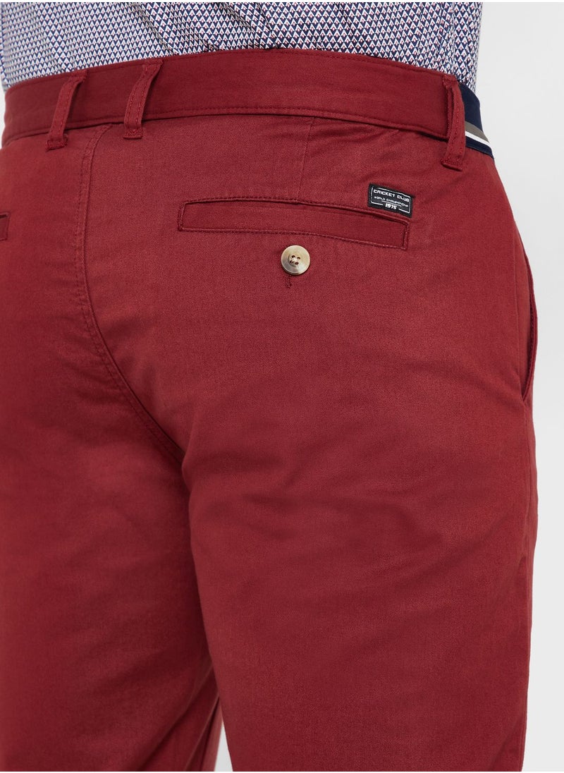 Thomas Scott - Men Mid-Rise Classic Slim Fit Easy Wash Trousers - Image 1