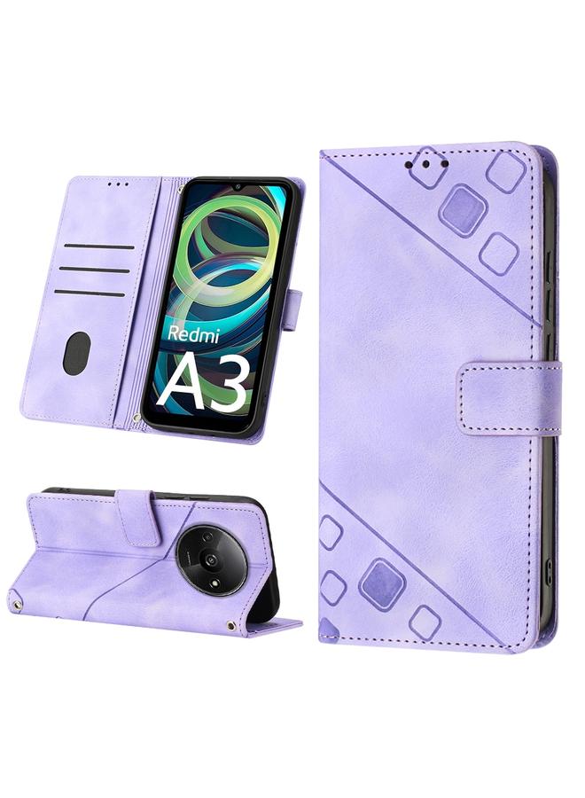 The Bros Case For Xiaomi Redmi A3 Skin Feel Embossed Leather Phone Case