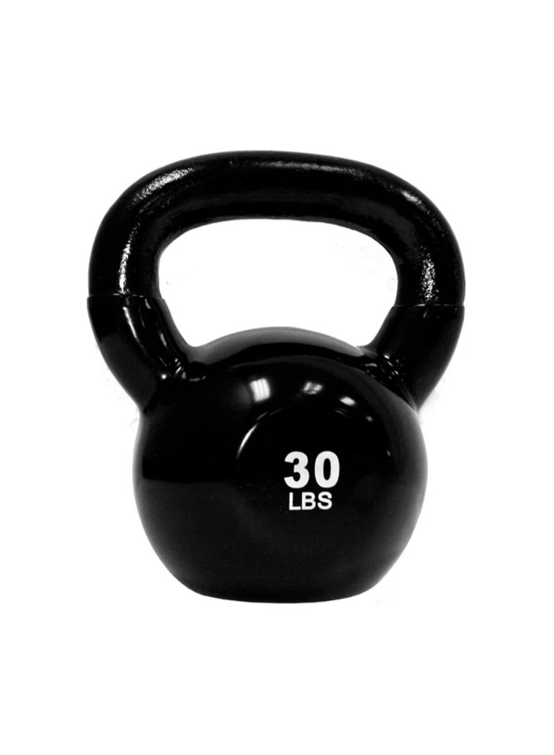 TKO 30lbs Vinyl Coated Kettlebell | Heavy Duty Strength Training Weight for Home & Gym Workout