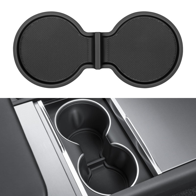 KUNIST for Tesla Model Y 2026 Juniper Cup Holder Inserts Center Console Liner Coasters Mat Pad Compatible with 20172026 Model 3 20202026 Model Y Accessories - Image 2