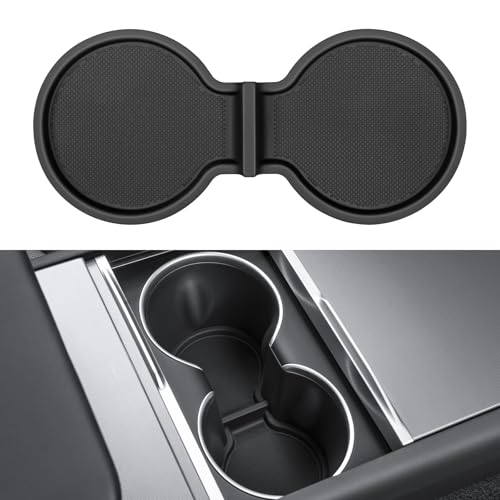 KUNIST for Tesla Model Y 2026 Juniper Cup Holder Inserts Center Console Liner Coasters Mat Pad Compatible with 20172026 Model 3 20202026 Model Y Accessories - Image 1