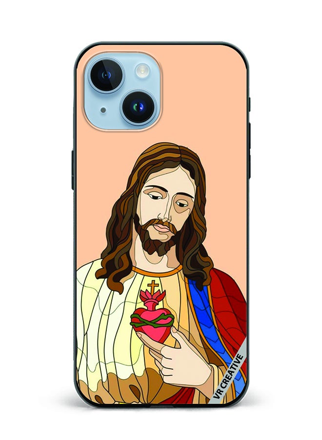 VR CREATIVE Protective Case Cover For Apple iPhone 15 Jesus Design Multicolour - Image 1