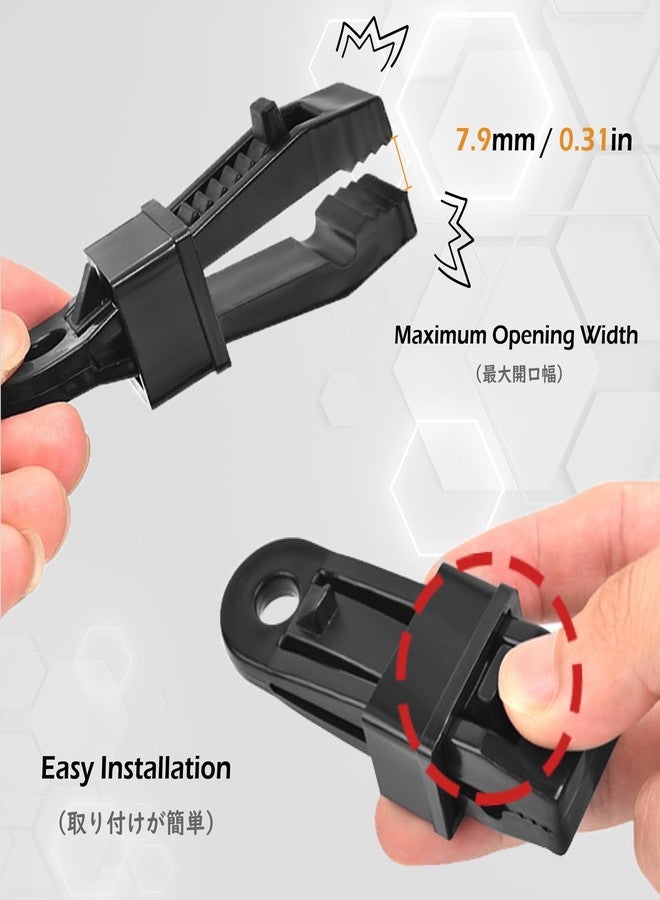 TRIWONDER Tarp Clips Heavy Duty Lock Grip Thumb Screw Tent Awning Tarp Clamps Set Reusable for Camping Canopy Outdoor Caravan (Black - 12 Pcs) - Image 3