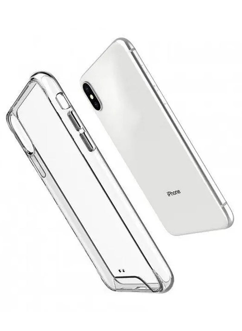 Generic - Case Transparent Mental Button Space Heavy Duty Shockproof Crystal 2 IN 1 Shockproof Case For IPhone Xs Max - Image 1