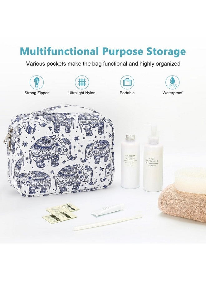 Mossio Hanging Toiletry Bag With Sturdy Hook - Large Portable Cosmetic Makeup Travel Organizer For Men & Women Elephant B - Image 3