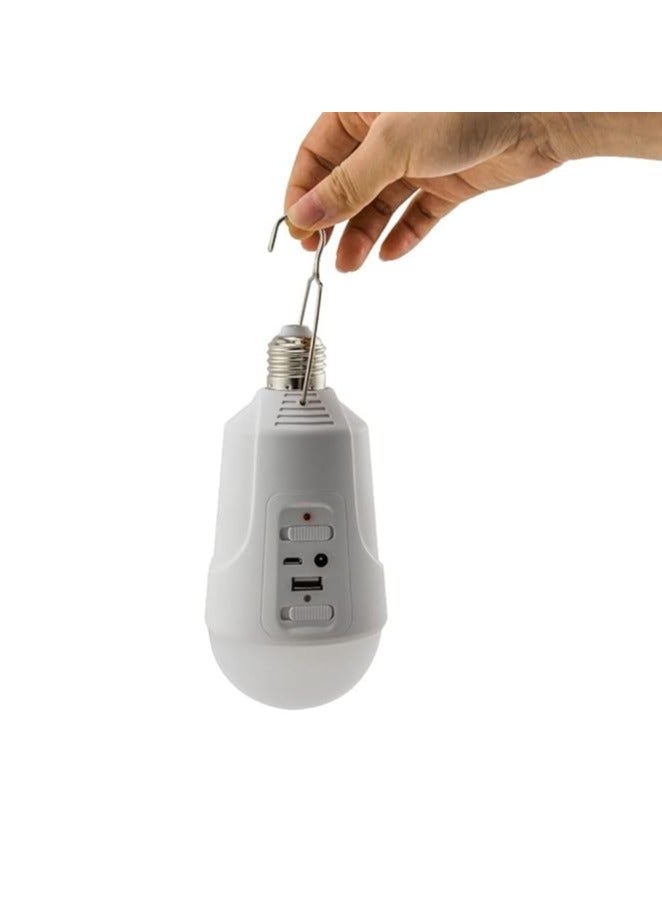 مصباح E27 LED بالطاقة الشمسية قابل لإعادة الشحن مع جهاز تحكم عن بعد - 0-5 وات إضاءة داخلية وإضاءة تخييم بالطاقة الشمسية، تيار متردد ~ 250 فولت/تيار مستمر 6 فولت، أبيض - Image 2
