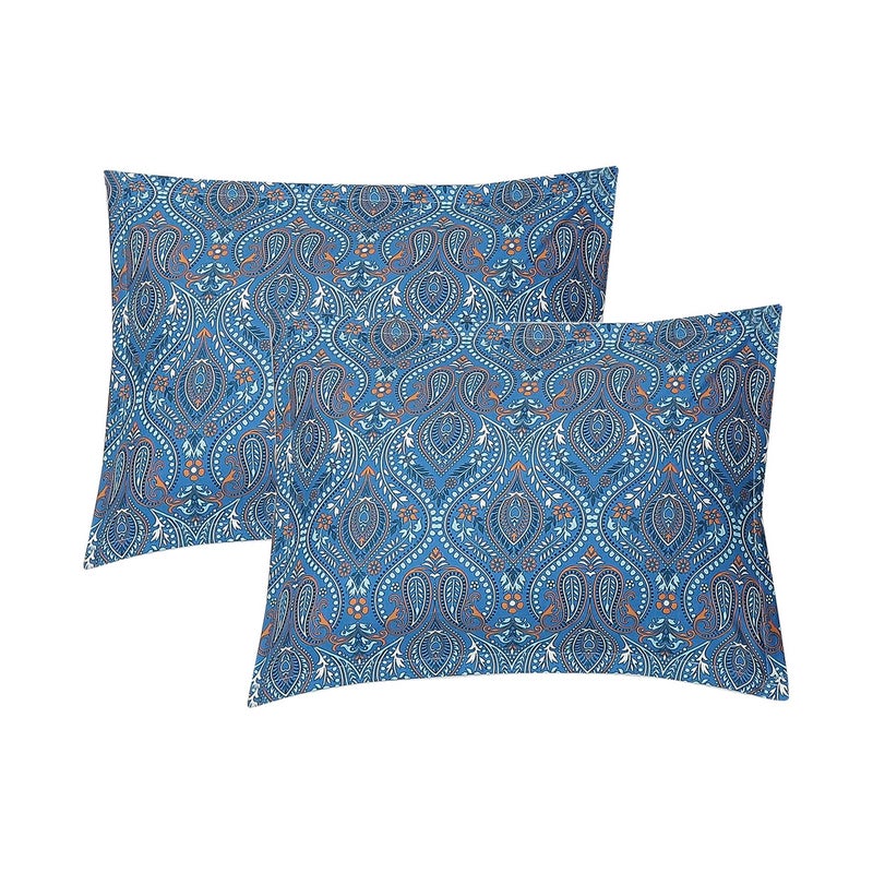 Status Contract Status Contract 2025 Cotton Rich Double Bedsheet with 2 Pillow Covers for Bed Room Home Hotel120 GSM Blue  - Image 4