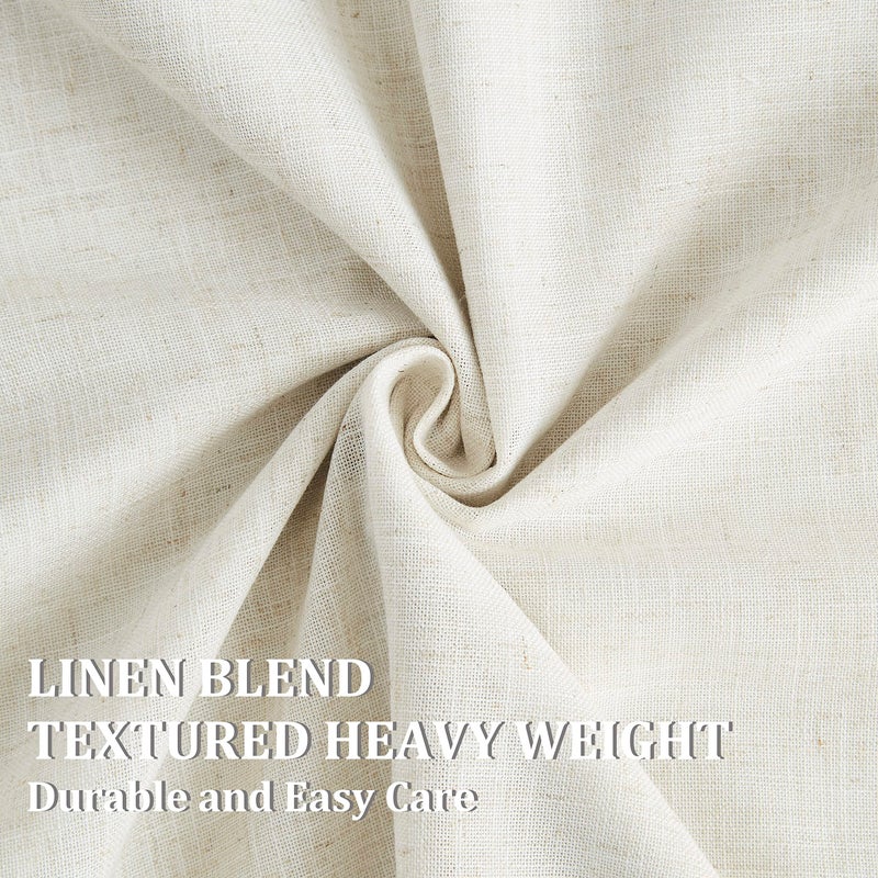 Vision Home Natural Pinch Pleated Full Blackout Curtains Linen Blended Room Darkening Window Curtains 63 inch for Living Room Bedroom Thermal Insulated Pinch Pleat Drapes with Hooks 2 Panel 40"Wx63"L - Image 5