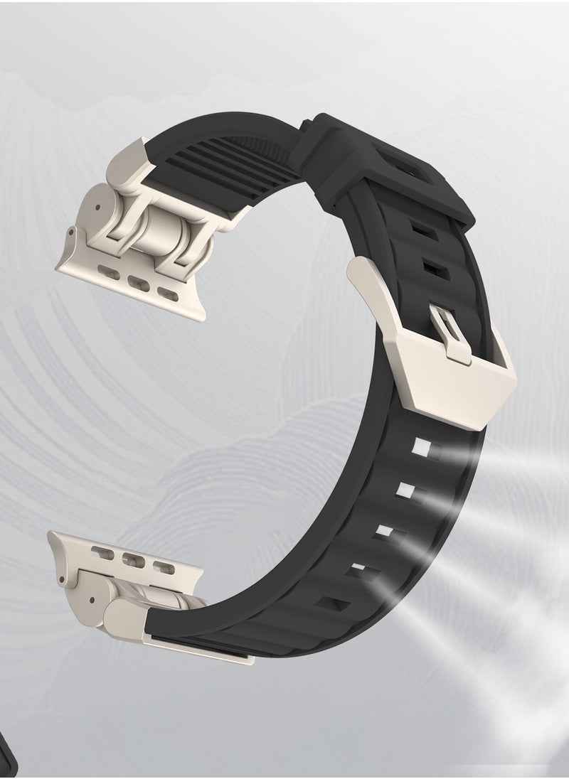 keloray - Rubber Sport Strap Compatible with Apple Watch Series Ultra 2 | 9 | 8 Ultra | 8 | 7 | 6 | 5 49/45/44/42 mm, Luxury Rubber Strap with Metal connector - Image 1