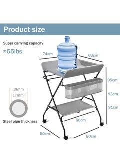 Baby Changing Table,Foldable, Portable,With Wheels, Height Can Be Adjusted In Three Steps,Waterproof Diaper Changing Table Pad Topper - pzsku/Z205CAB1076FC0CA1CC03Z/45/_/1716795619/20ca39df-2446-40cf-a45f-f46cf0496c92