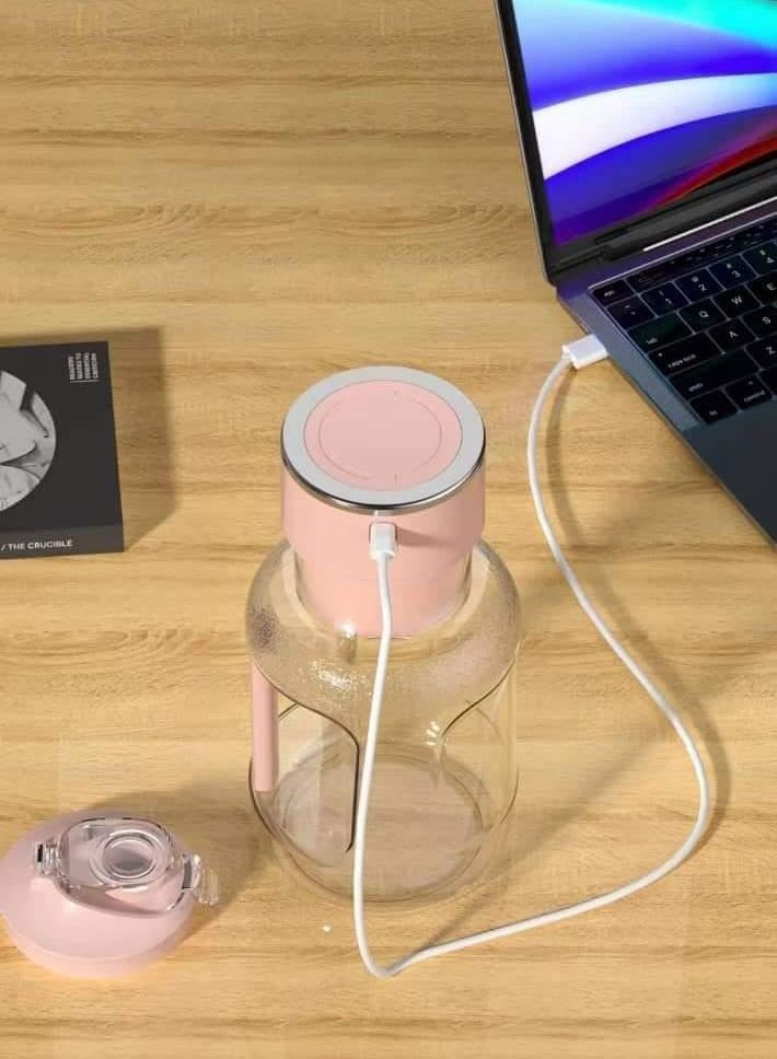 عصارة حمضيات كهربائية صغيرة بدون استخدام اليدين، شحن USB، عصارة فواكه لاسلكية قوية (أزرق فاتح)  - Image 4