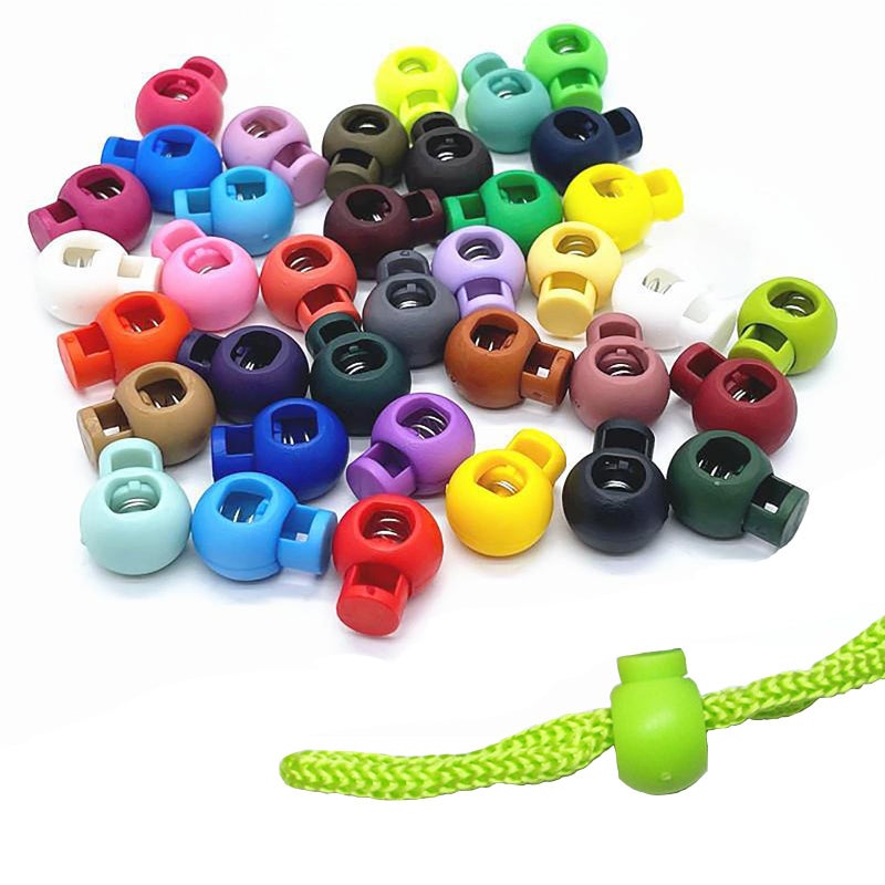 Hysagtek Plastic Cord Locks for Drawstrings Shoelaces, 100 Pcs Adjustable Round Cord Stops for Paracord, Backpacks - Image 1