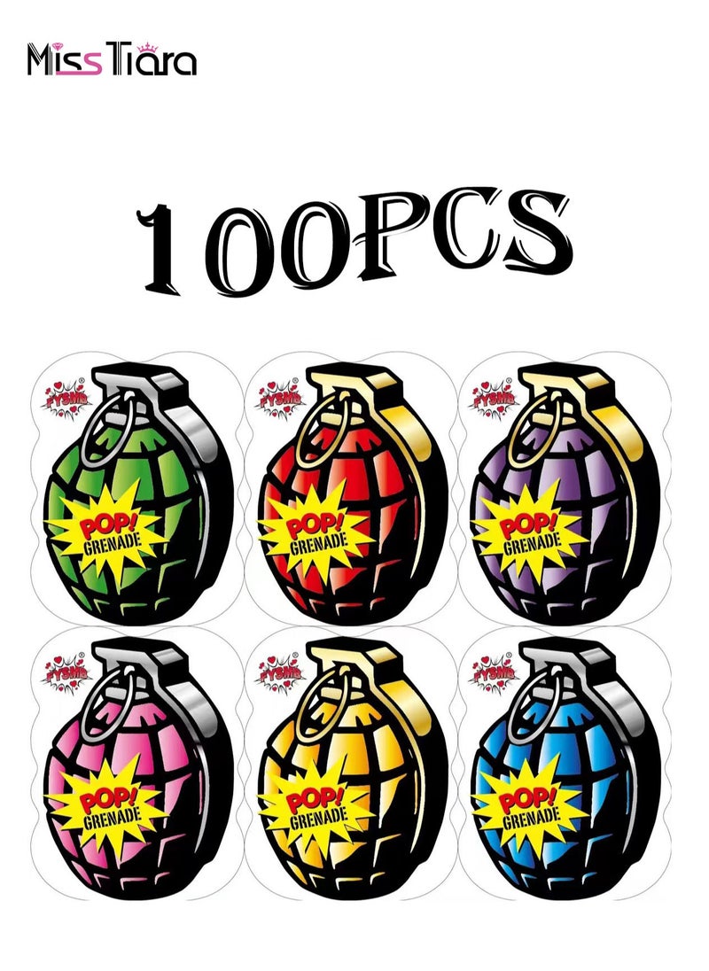 MissTiara - 100 Pack Inflatable Colorful Grenade Tricky Toys Prank Simulation Funny Bomb Bag Fun Interactive Student Decompression Toys Funny Toys - Image 1