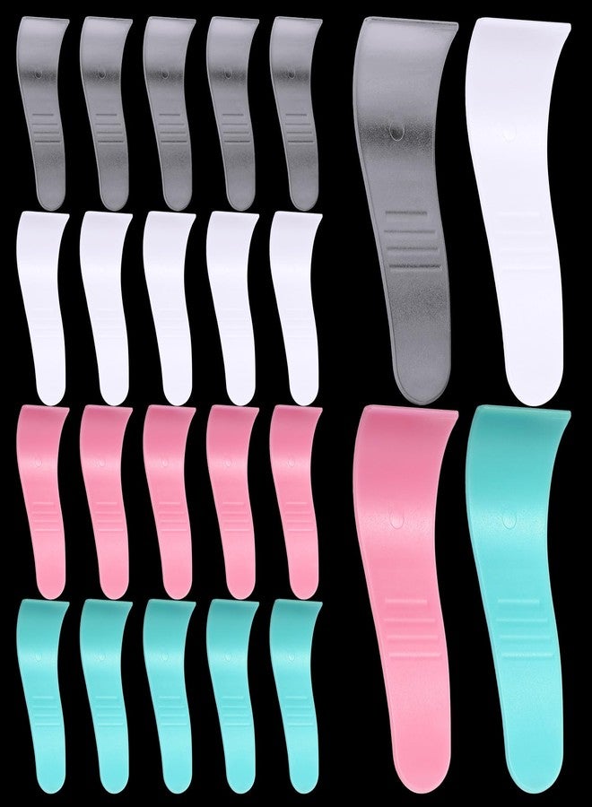 Wanmu 20Pcs Portable Hair Wax Cleansing Spatulas Reusable Wax Sticks Mask Scraper Plastic Waxing Applicator & Depilatory Creams Hair Waxing Removal Beauty Tools (White, Pink, Green, Clear - Image 1