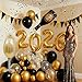 kozee Happy New Year Eve Party Decoration Supplies 2026 New Years Eve Black and Gold Balloon Garland Arch Kit Champagne bottles and glasses and 2026 Foil Balloon - Image 4