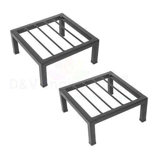 D&V ENGINEERING - Creative in innovation D&V Engineering Heavy Duty Metal Planter Stand | Flower Pot Stand | Plant Stand for Indoor & Outdoor | Sturdy Iron Rack | Balcony & Garden Plant Holder | Water Dispenser Stand, Black - Pack of 2 - Image 3