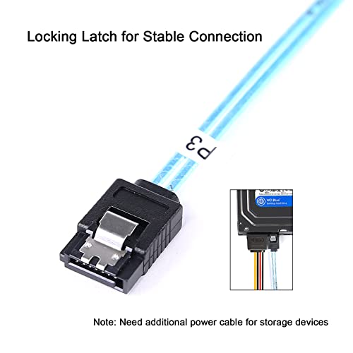 ADCAUDX SATA-III Cable:0.5M, 4Pcs/Set Thin SATA 6Gbps HDD SSD Data-Cable Bundled Replacement for Server Bitcoin Computer SSD HDD CD DVD Drives Raid(1.6FT) - Image 4