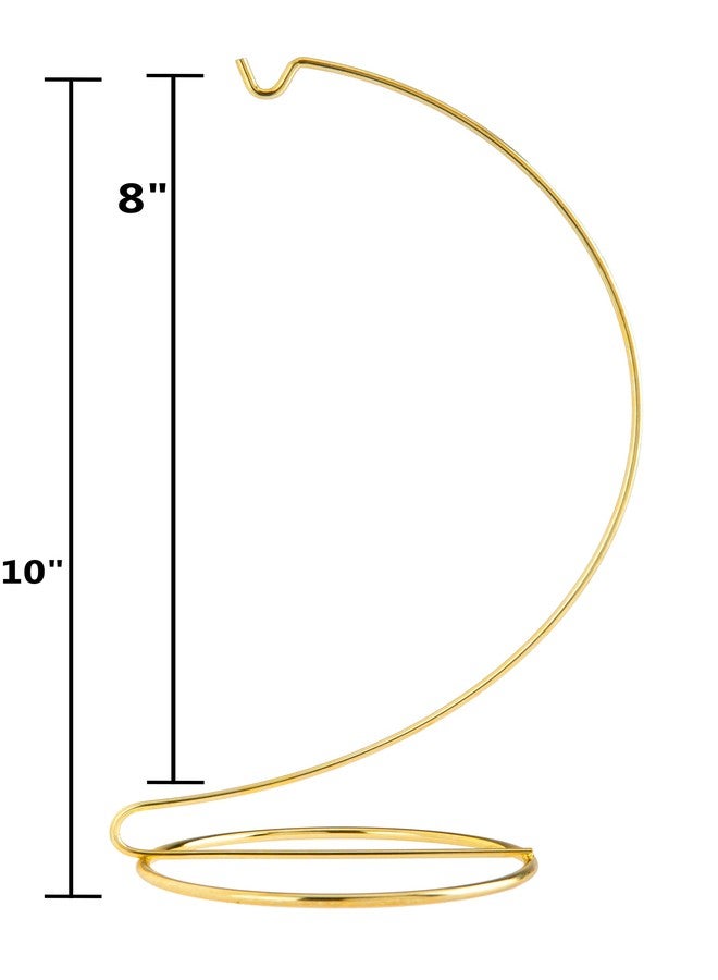 Creative Hobbies 10 Inch Tall Gold Metal Ornament Display Hanger Stands for Displaying Christmas Ornaments, Glass Terrariums, Etc.- Pack of 6 Stands - Image 3