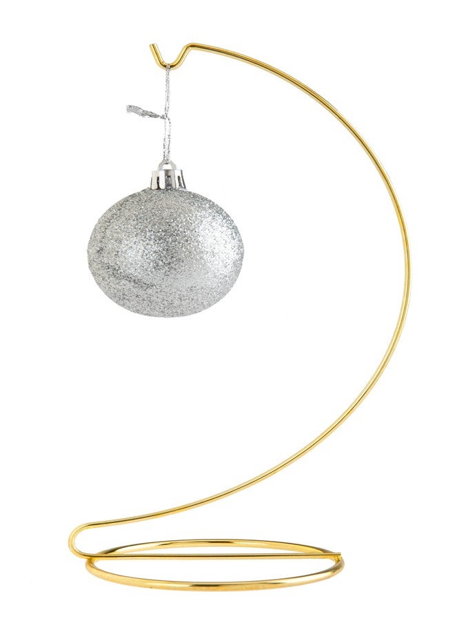 Creative Hobbies 10 Inch Tall Gold Metal Ornament Display Hanger Stands for Displaying Christmas Ornaments, Glass Terrariums, Etc.- Pack of 6 Stands - Image 4