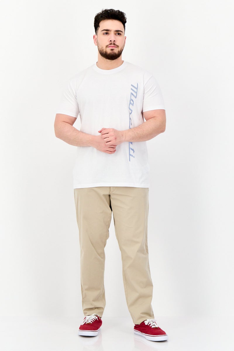 Maserati Men Crew Neck Short Sleeve Brand Logo T-Shirt, White - Image 4