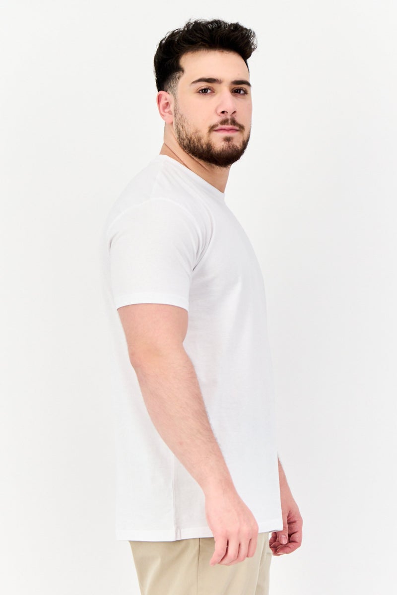 Maserati Men Crew Neck Short Sleeve Brand Logo T-Shirt, White - Image 3