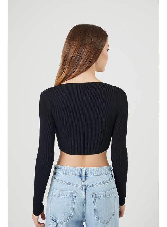 FOREVER 21 Ribbed Knit Cropped Sweater  - Image 4