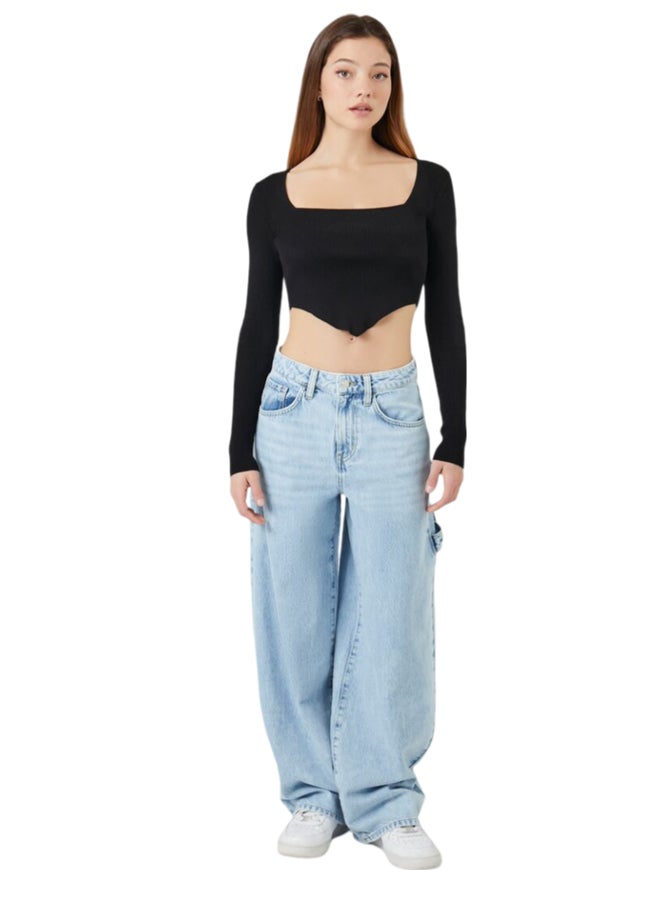 FOREVER 21 Ribbed Knit Cropped Sweater  - Image 1