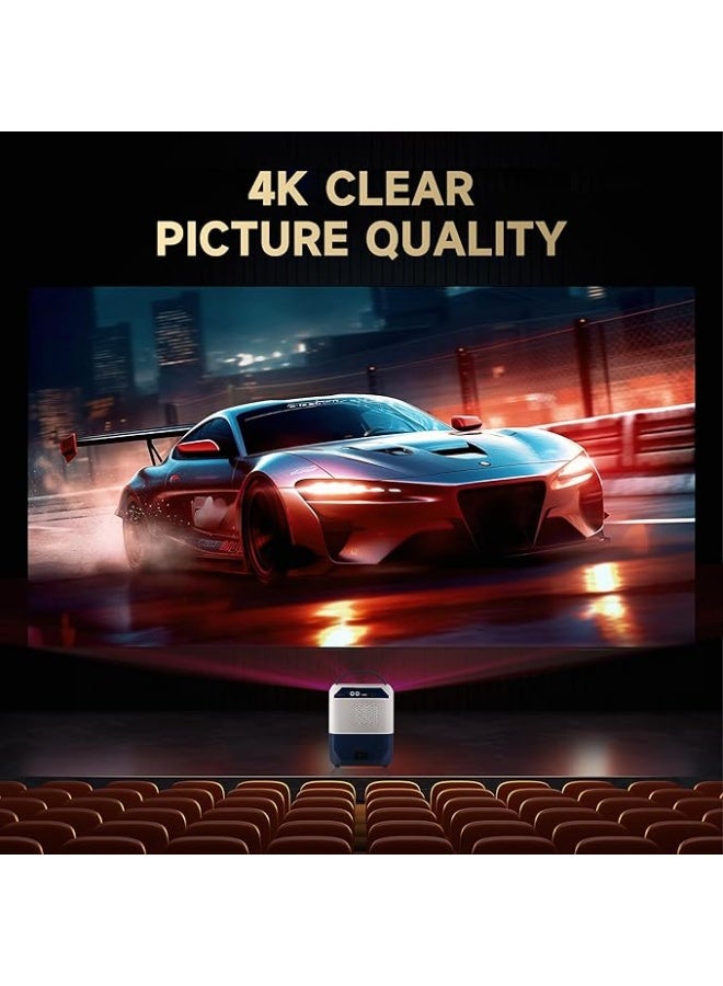 Umiio Q5 Portable Smart Home Theater, Gaming, 4K Projector, Wi-Fi 5G, Bluetooth, Android and iOS Screen Mirroring Video Projector, Manual Focus HDMI/USB/AV/Remote Control (White) - Image 4