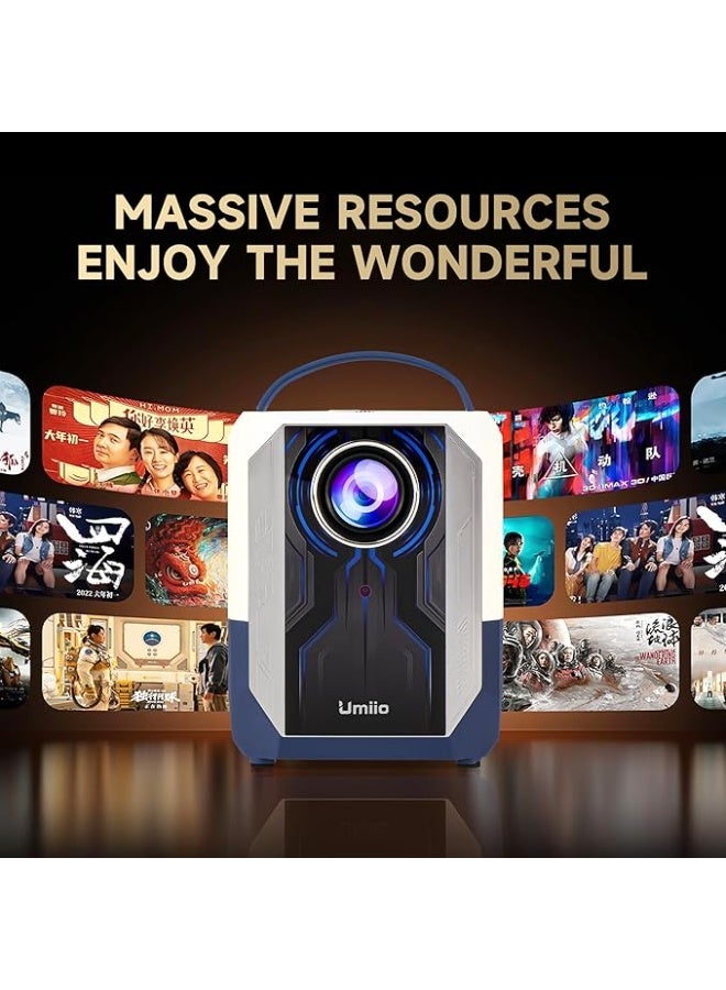 Umiio Q5 Portable Smart Home Theater, Gaming, 4K Projector, Wi-Fi 5G, Bluetooth, Android and iOS Screen Mirroring Video Projector, Manual Focus HDMI/USB/AV/Remote Control (White) - Image 3