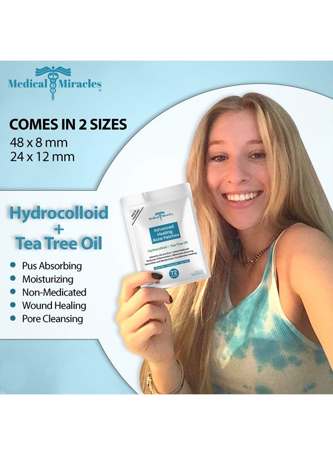 Medical Miracles Maximum Strength Hydrocolloid Acne Remover Sticker Dots, 72 Pack | Face Healing Dot Treatment May Aid in Absorbing Zits, Pimples, Cystic Spots, Blemish Tea Tree Therapy Covers All Skin Types - Image 4