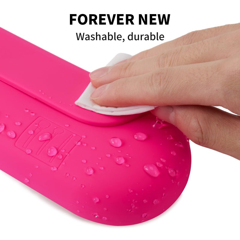 AGIKET Silicone Makeup Brush Holder Travel Cosmetic Bagï¼šSoft Portable Cosmetic Face Brushes Holder with Upgrade Anti-Fall Out Magnetic Closure, Large Travel Makeup Brush Case - Babbie Pink - Image 5
