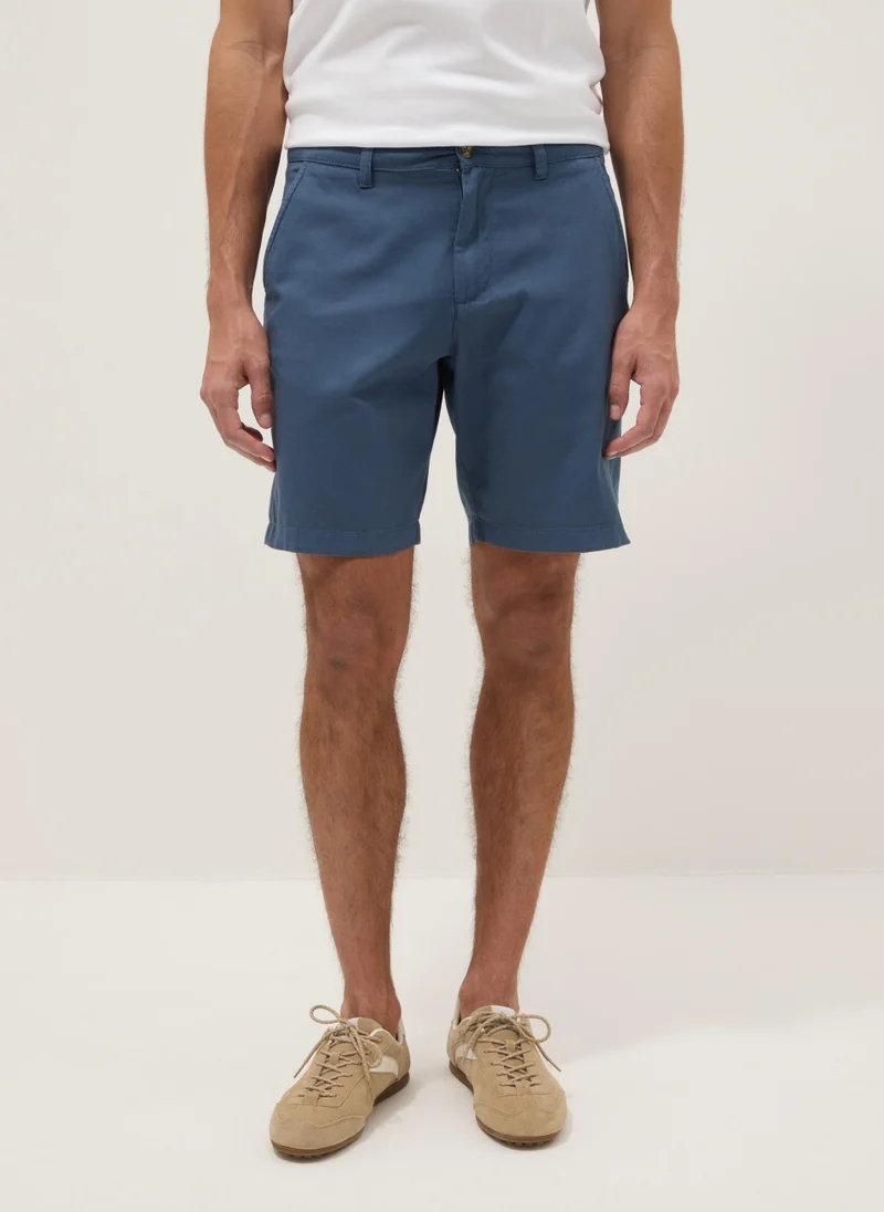 او في اس OVS Blue Regular-Fit Pure Cotton Chino Bermuda Shorts