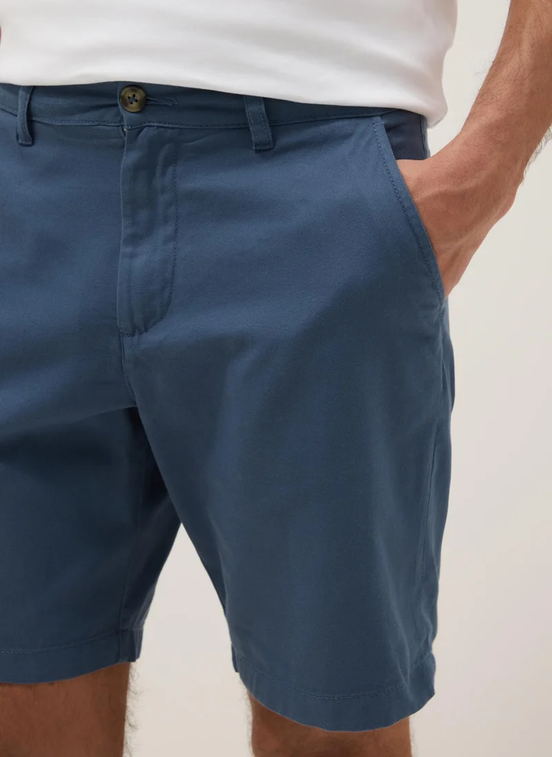 Ovs  OVS Blue Regular-Fit Pure Cotton Chino Bermuda Shorts for Men | Best Price UAE