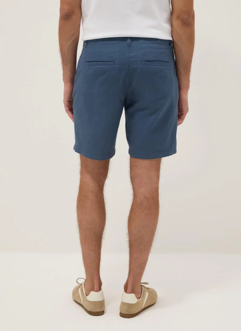 Ovs  OVS Blue Regular-Fit Pure Cotton Chino Bermuda Shorts for Men | Best Price UAE