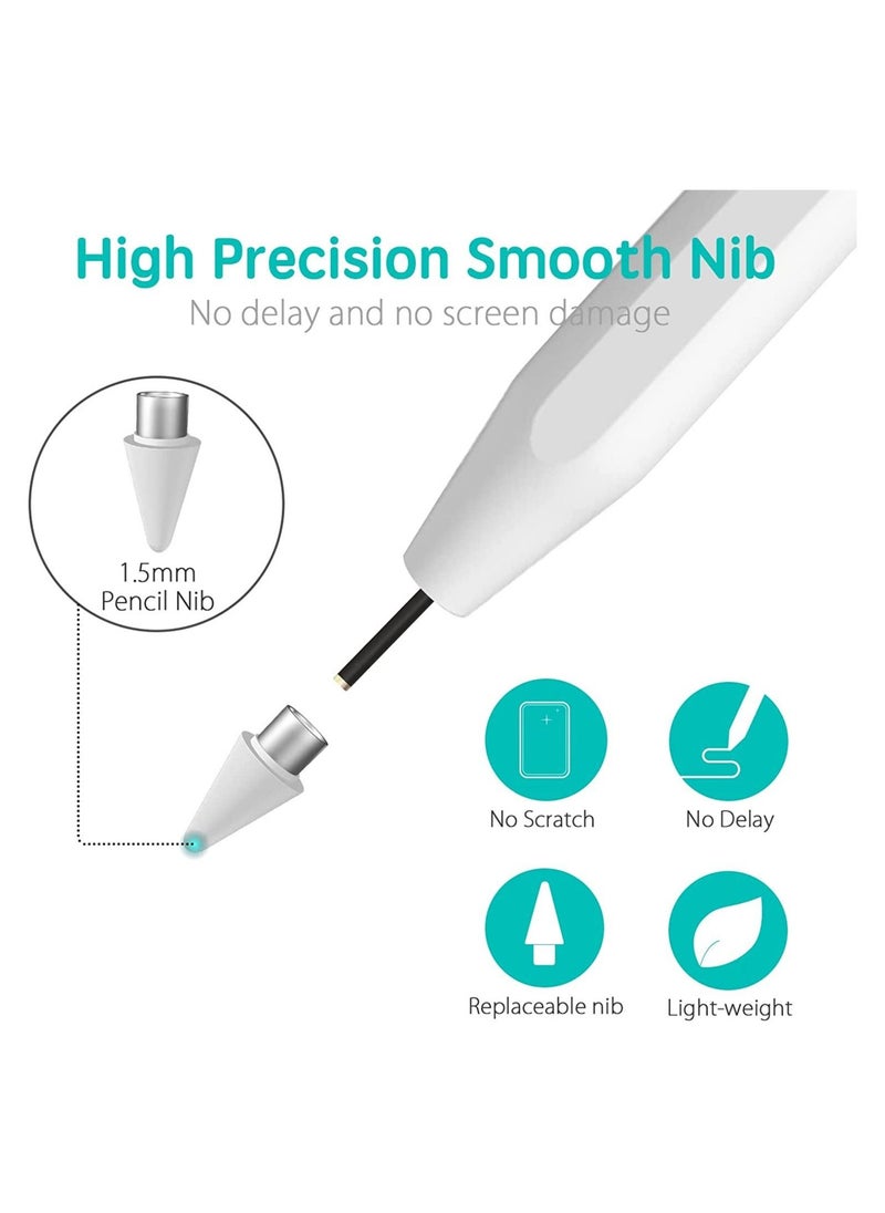 Stylus Pen for Apple iPad, Pencil Styluses Compatible with iPad 2/3/4/5/6/7/8/9/10 Generation Pro 9.7/10.5/11/12.9 Air 1/2/3/4/5 Mini 1/2/3/4/5/6