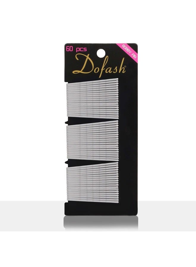 KWONG Dofash 5CM/2IN Waves Long Bobby Pins Silver Hair Pins for Women Mini Bobby Pins for Thick Hair Accessories for Women White Gray Hair 60 Count/Card - Image 1
