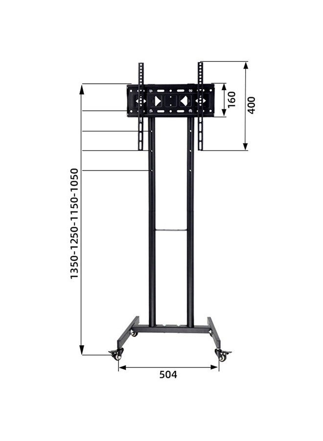 فلاشهوك متحرك حامل شاشة تلفزيون بعجلات لشاشات LCD/LED مقاس 32-55 بوصة | ارتفاع قابل للتعديل | عجلات قابلة للقفل | هيكل فولاذي متين | أقصى وزن 25 كجم ومقاس VESA 400x400 مم - Image 2