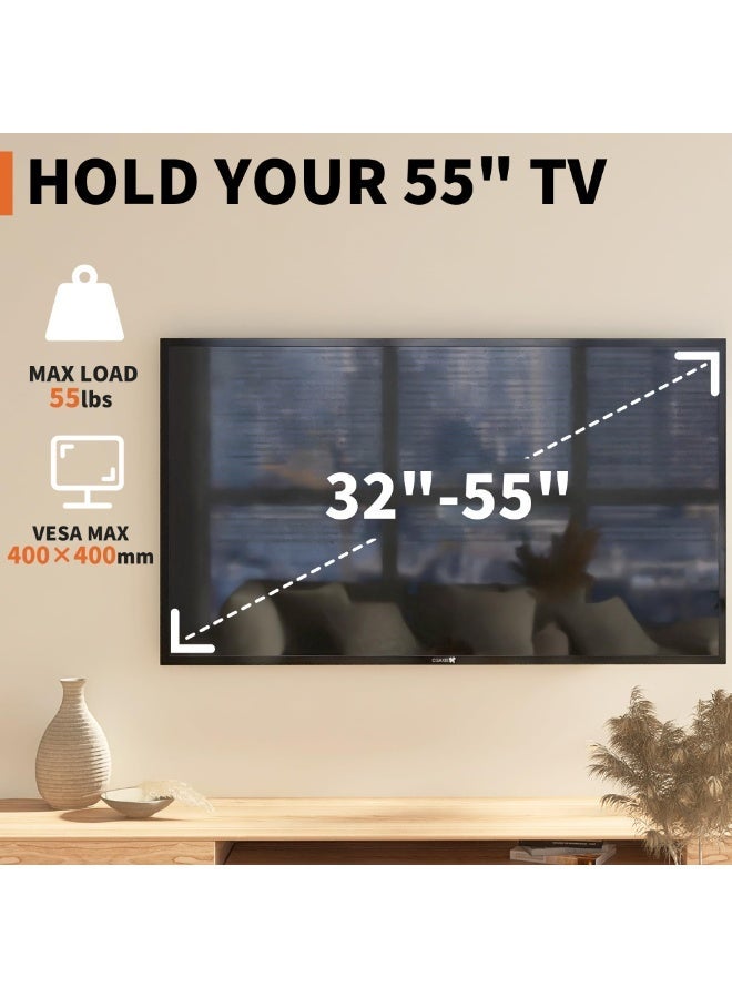 فلاشهوك متحرك حامل شاشة تلفزيون بعجلات لشاشات LCD/LED مقاس 32-55 بوصة | ارتفاع قابل للتعديل | عجلات قابلة للقفل | هيكل فولاذي متين | أقصى وزن 25 كجم ومقاس VESA 400x400 مم - Image 4